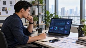 Digital marketer menggunakan AI untuk mendukung pekerjaan marketing