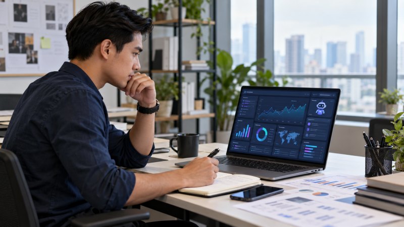 Digital marketer menggunakan AI untuk mendukung pekerjaan marketing